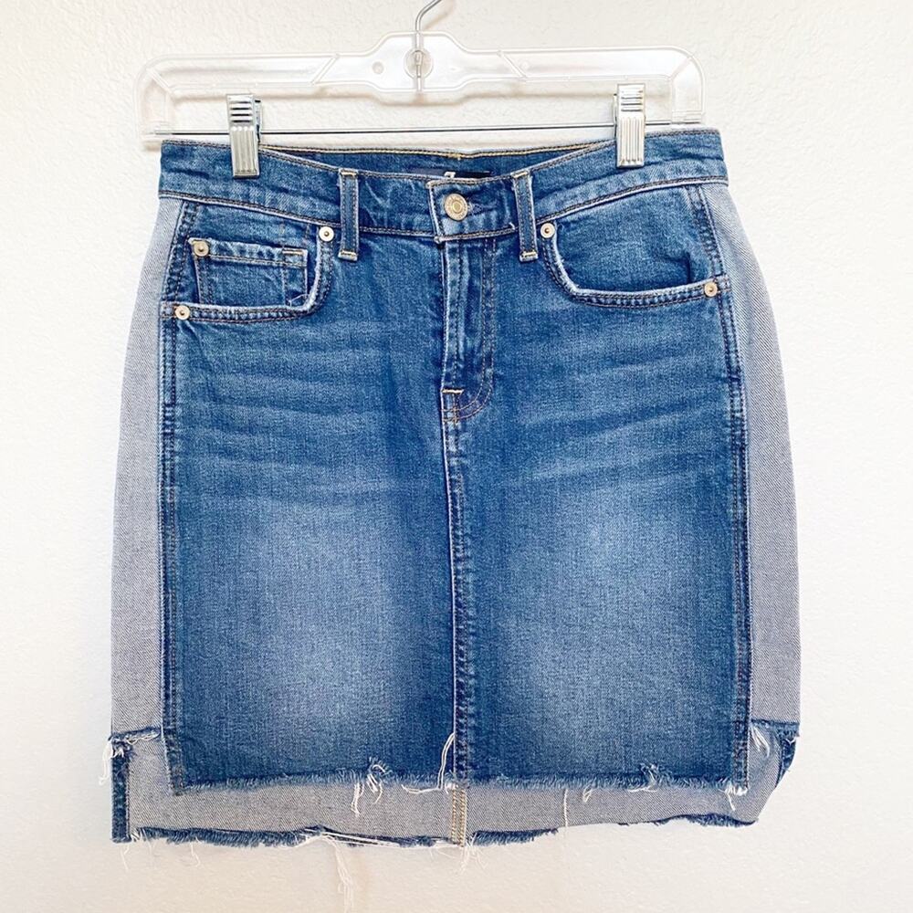 7 Jeans For All Mankind Denim Mini Skirt 26 - Picture 1 of 6